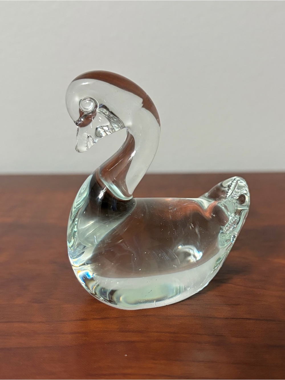 Clear Glass Swan Figurine